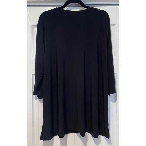 Attitudes by Renee Womens Black Como Jersey Tunic Size 2XP Flowy Stretchy Basic - Picture 5 of 9
